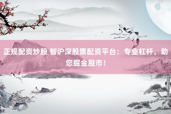 正规配资炒股 智沪深股票配资平台：专业杠杆，助您掘金股市！