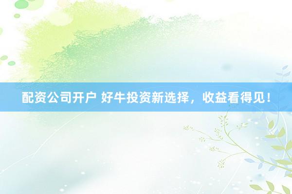 配资公司开户 好牛投资新选择，收益看得见！