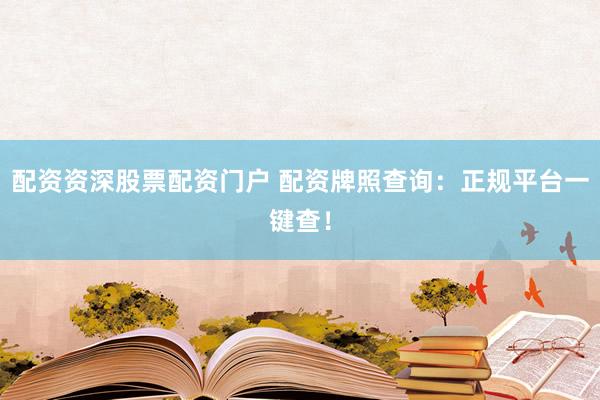 配资资深股票配资门户 配资牌照查询：正规平台一键查！