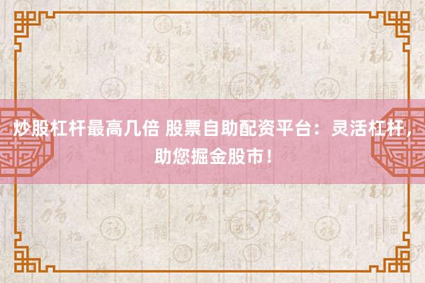 炒股杠杆最高几倍 股票自助配资平台：灵活杠杆，助您掘金股市！