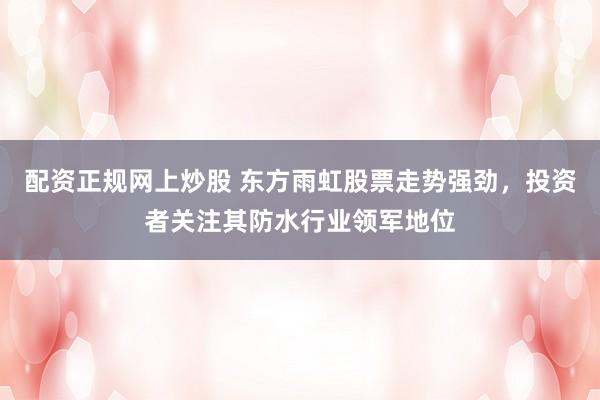 配资正规网上炒股 东方雨虹股票走势强劲，投资者关注其防水行业领军地位
