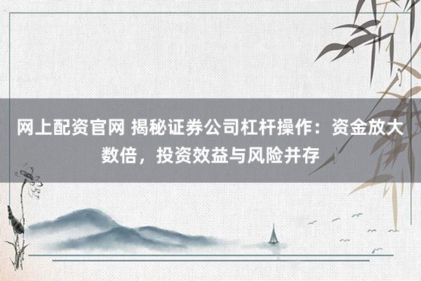 网上配资官网 揭秘证券公司杠杆操作：资金放大数倍，投资效益与风险并存