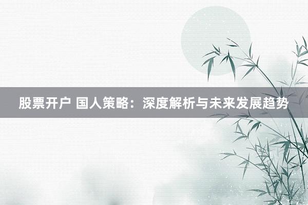股票开户 国人策略：深度解析与未来发展趋势