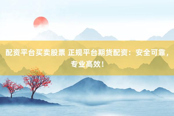 配资平台买卖股票 正规平台期货配资:安全可靠,专业高效!