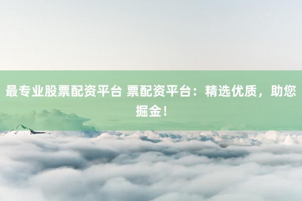 最专业股票配资平台 票配资平台：精选优质，助您掘金！
